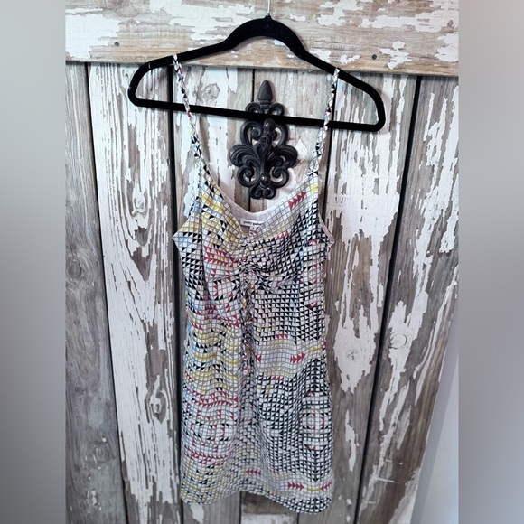 Pretty Garbage Geo Print Ruched Mini Dress size Small NWT Side zipper, Lined - Picture 2 of 9
